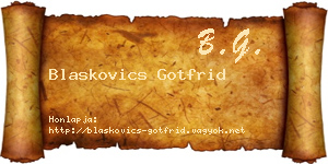 Blaskovics Gotfrid névjegykártya